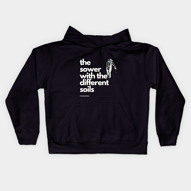 Parabole of sower with the different soils Kids Hoodie by storytotell